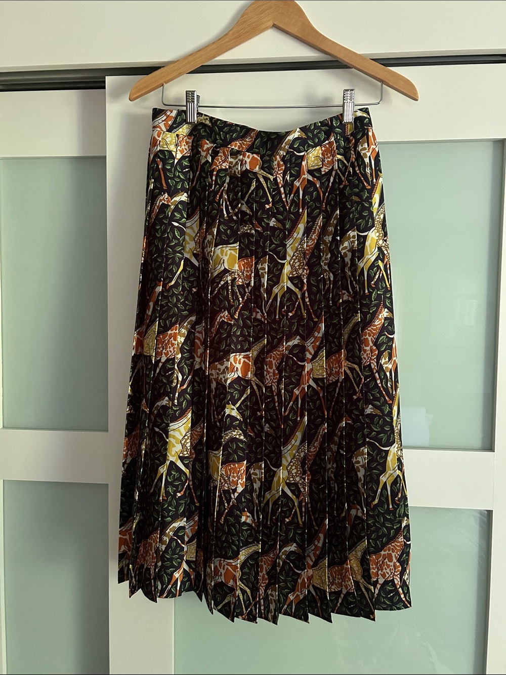 J. Crew Giraffe-Print Pleated Midi Skirt size 6 NWT
